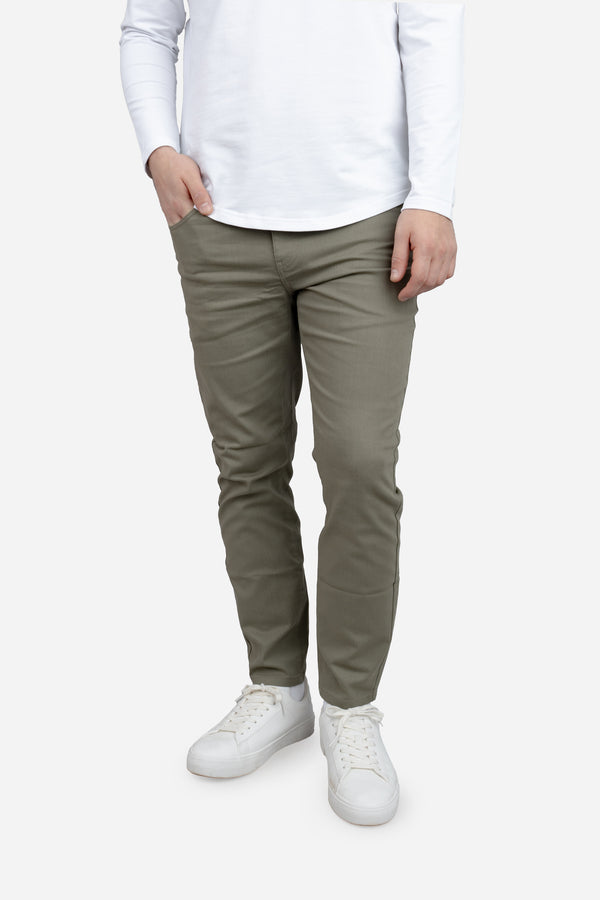 Garment Dyed Stretch Jeans Kelp