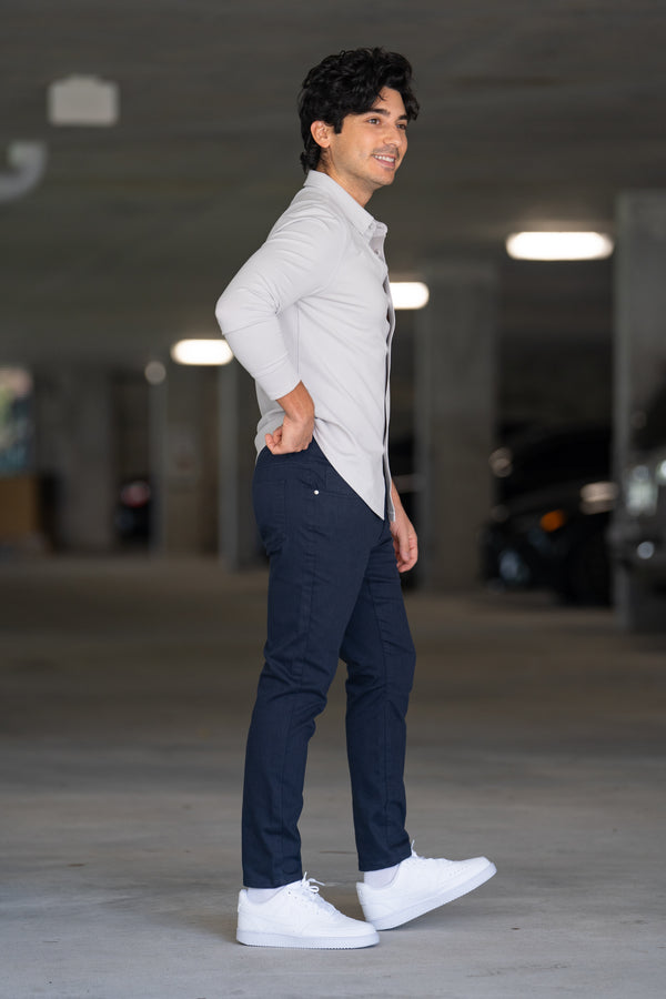 Garment Dyed Stretch Jeans Deep Sea