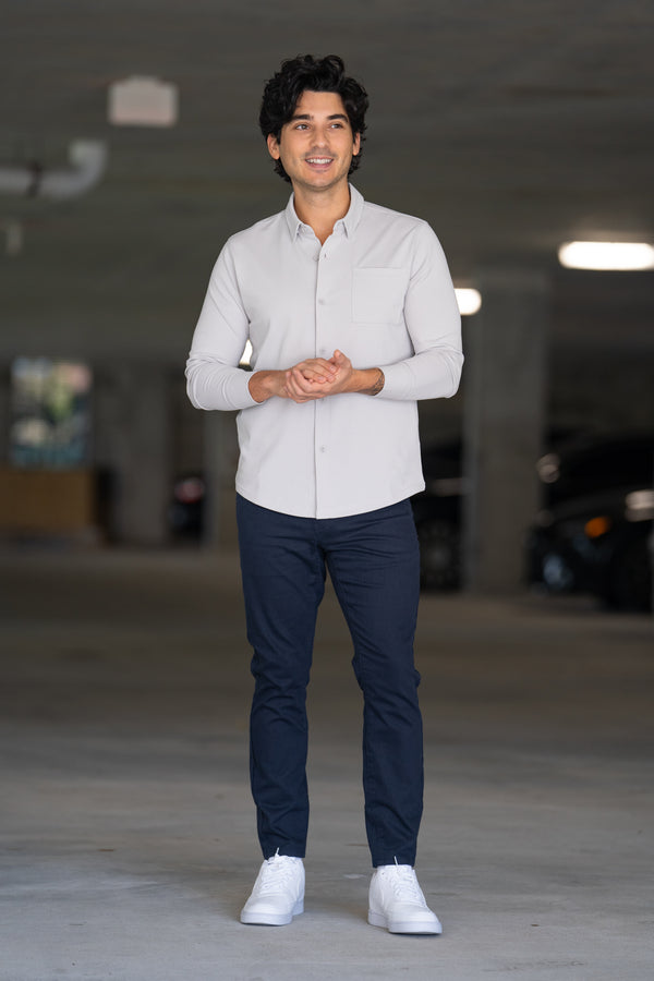 Garment Dyed Stretch Jeans Deep Sea