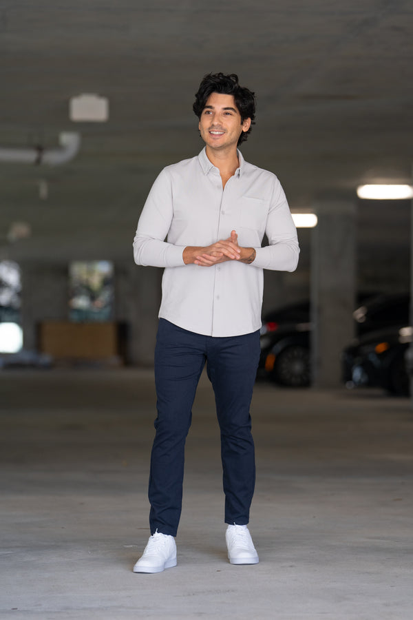 Garment Dyed Stretch Jeans Deep Sea