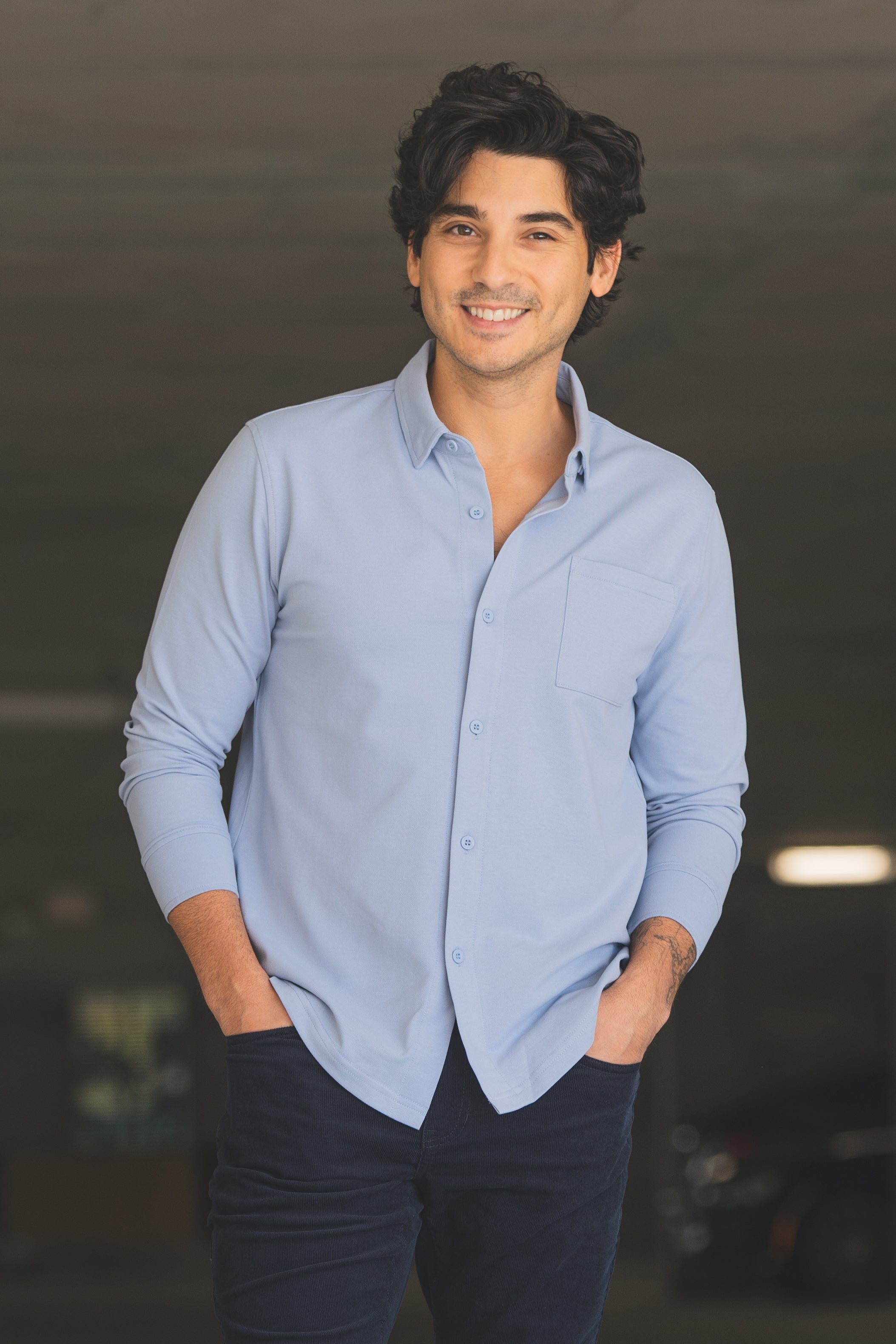 Performance Pique Button Down Shirt | Light Blue | Under 510 Performance Pique Button Down Shirt | Light Blue | Under 510