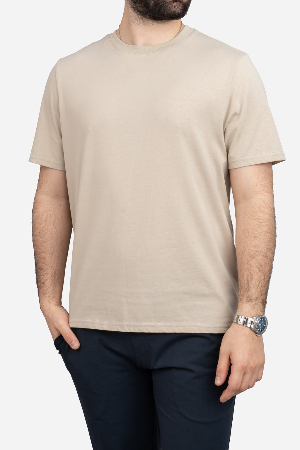Stone Grey Regular Fit Round Neck Men's T-Shirt by Being Human Clothing