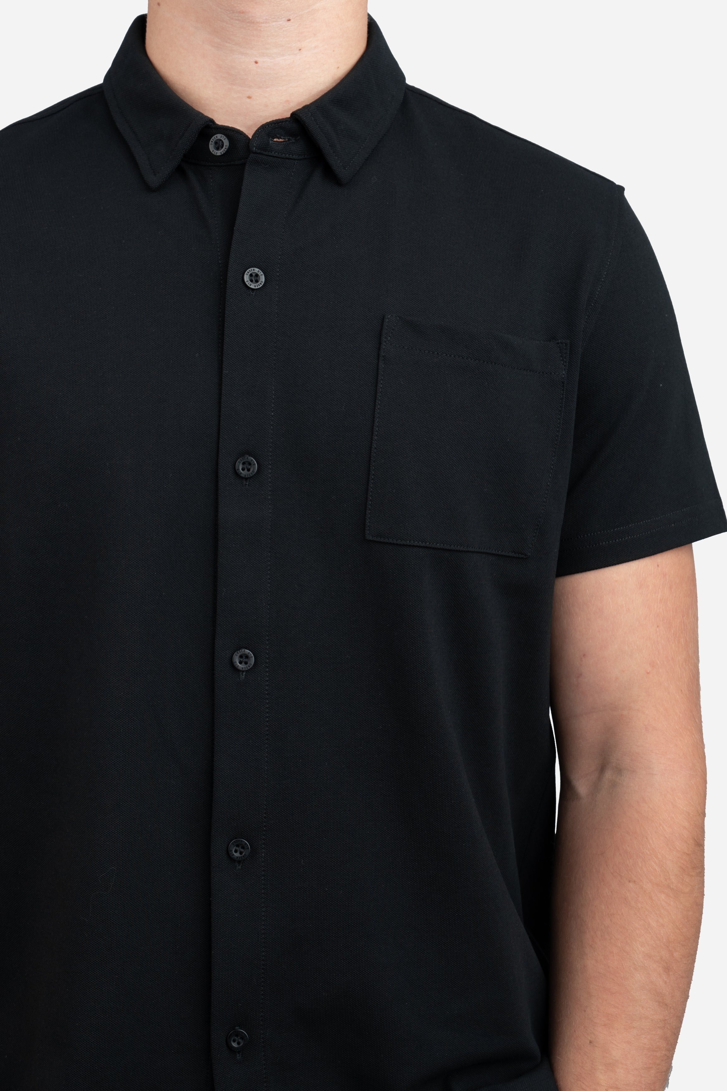 short sleeve black dress shirt Quattro Flex Short Sleeve Button Down Black S / Black