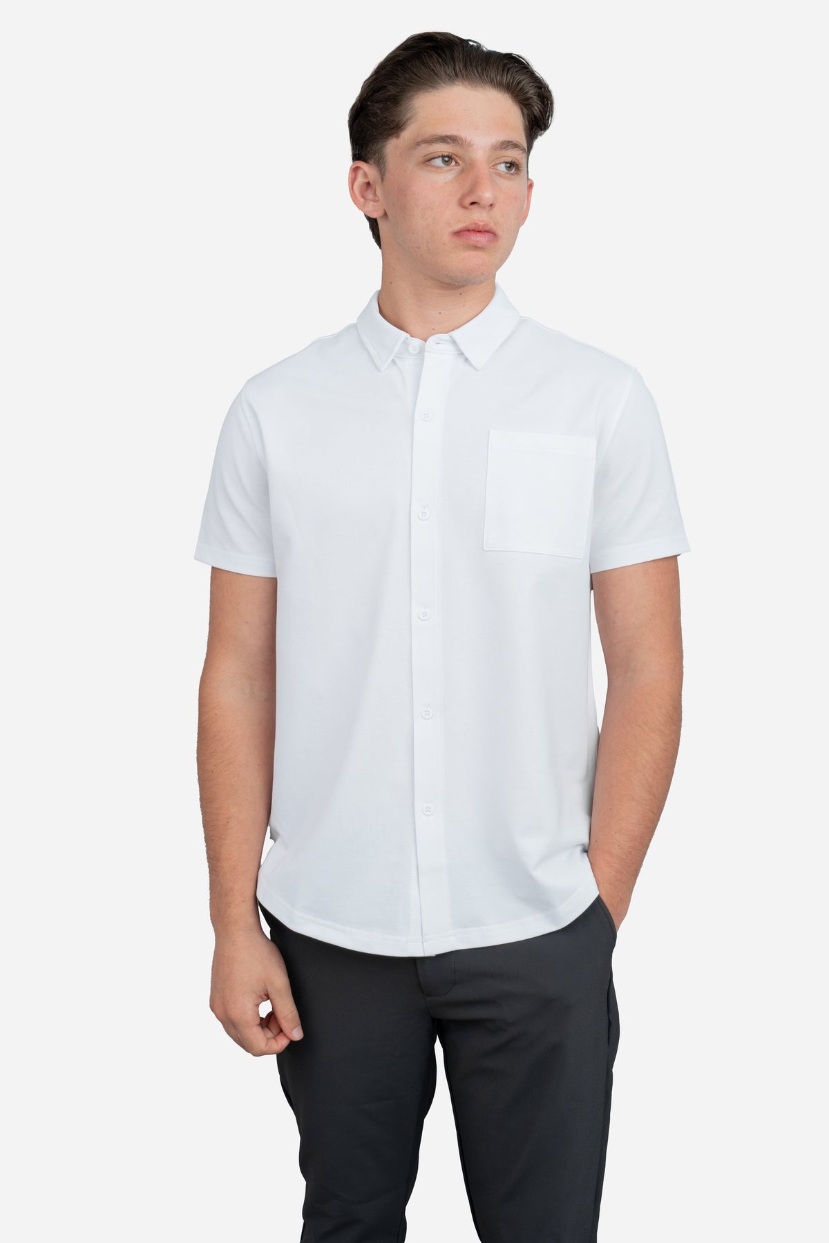 white short sleeve dress shirts Pique Button Down Shirt | | Under 510 M Black Silk Tie with The Leeward Short Sleeve Batsheva dress Size:8 years