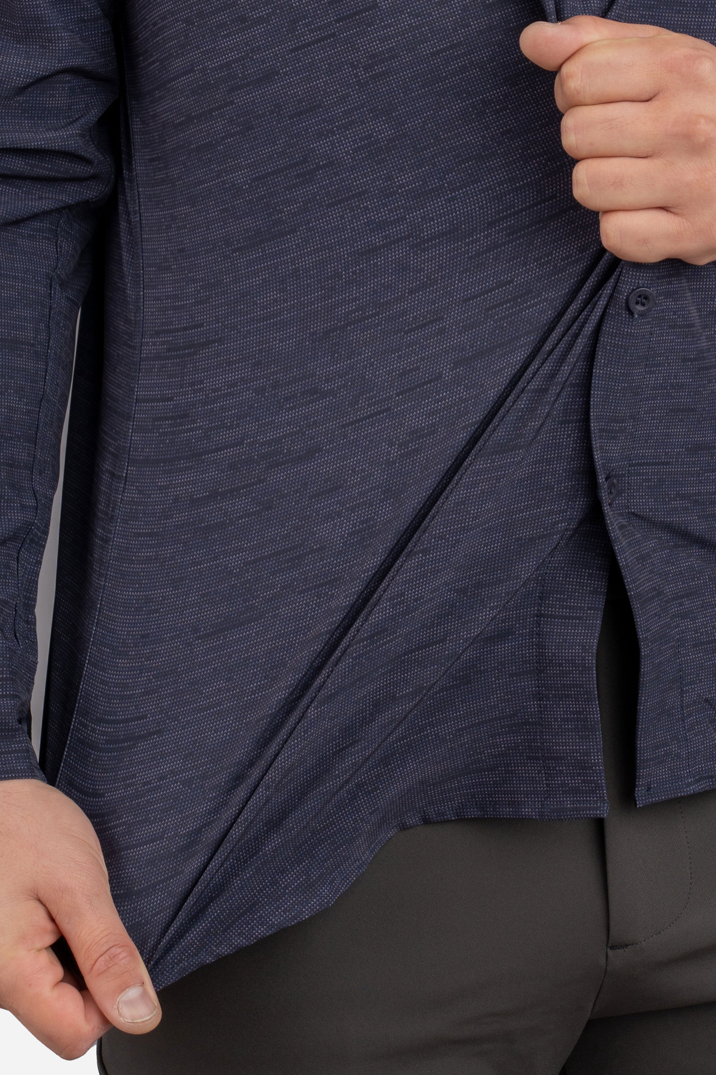 Warp Stretch Button Down Shirt Navy Camo