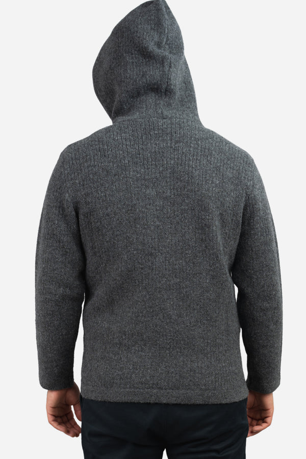 Wool Blend Sweater Hoodie Ash
