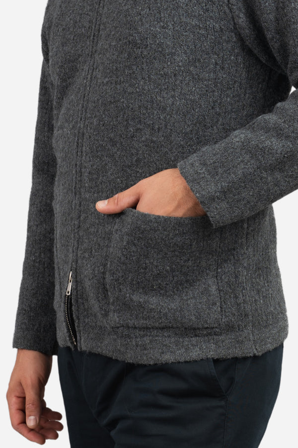 Wool Blend Sweater Hoodie Ash