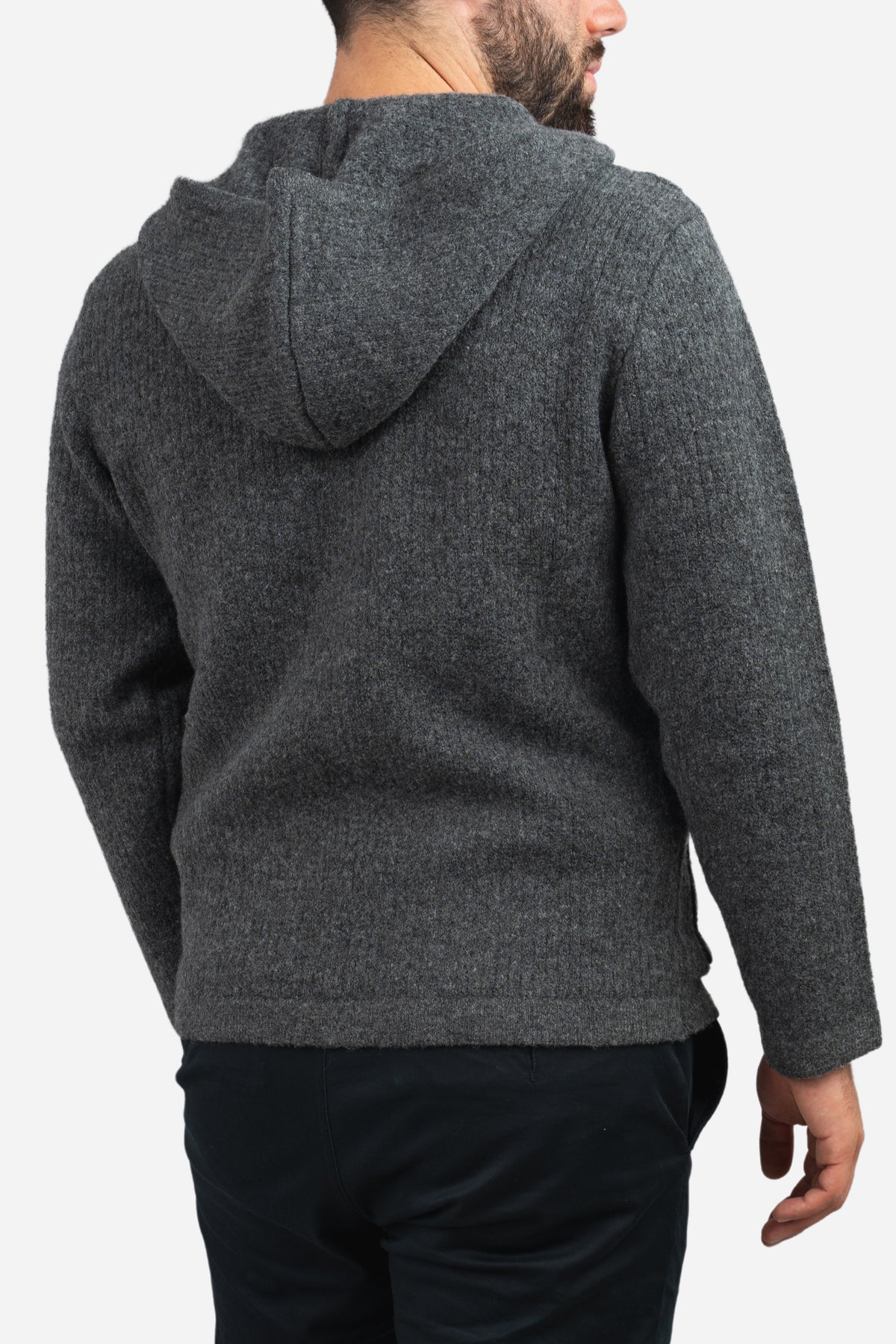 Wool Blend Sweater Hoodie Ash