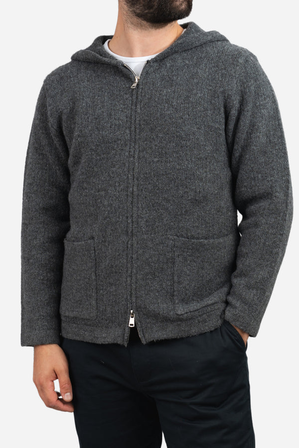 Wool Blend Sweater Hoodie Ash