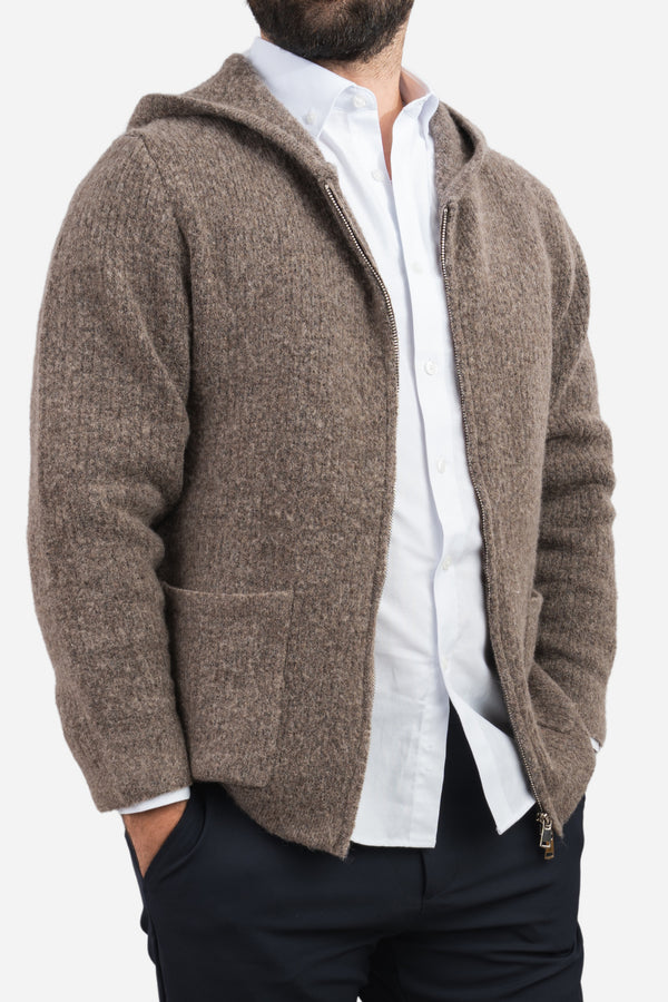 Wool Blend Sweater Hoodie Hazel