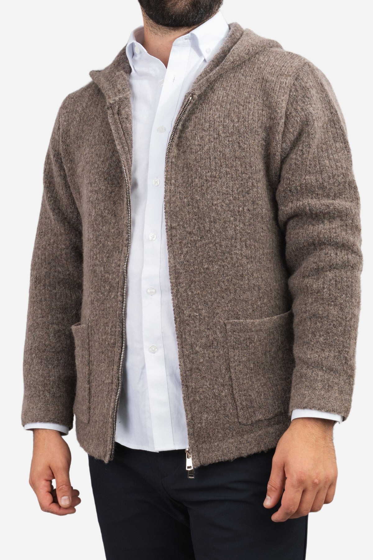 Wool Blend Sweater Hoodie Hazel