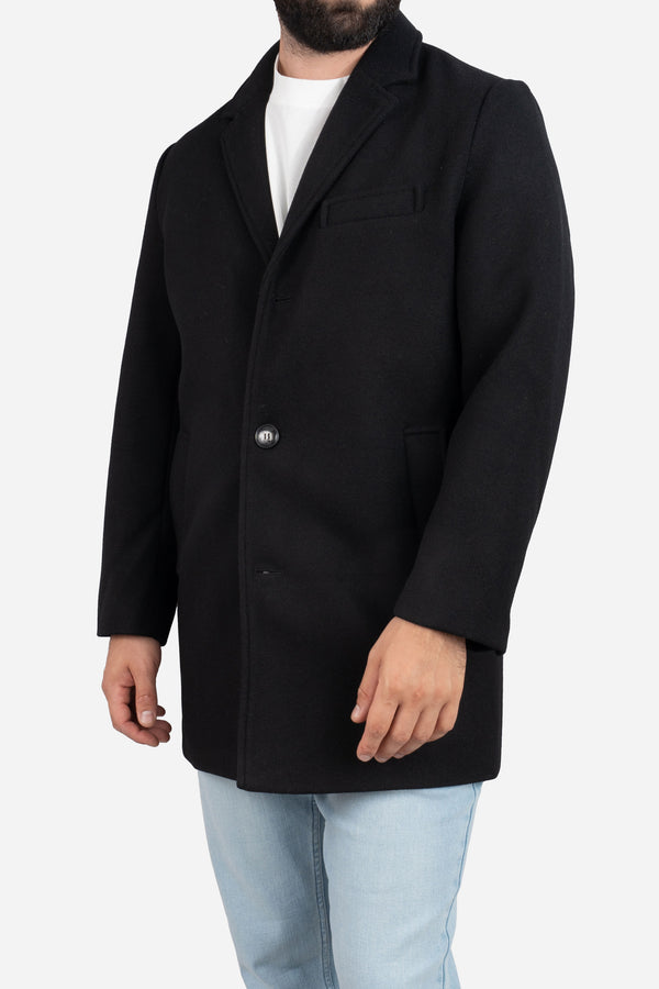 Wool Overcoat Black