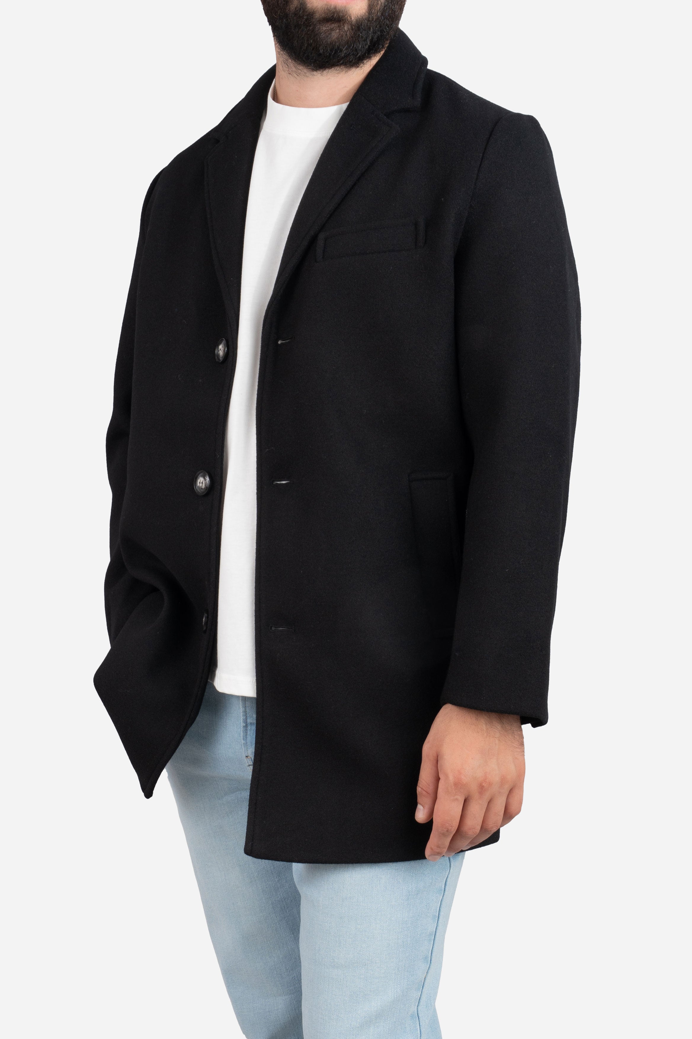 Wool Overcoat Black
