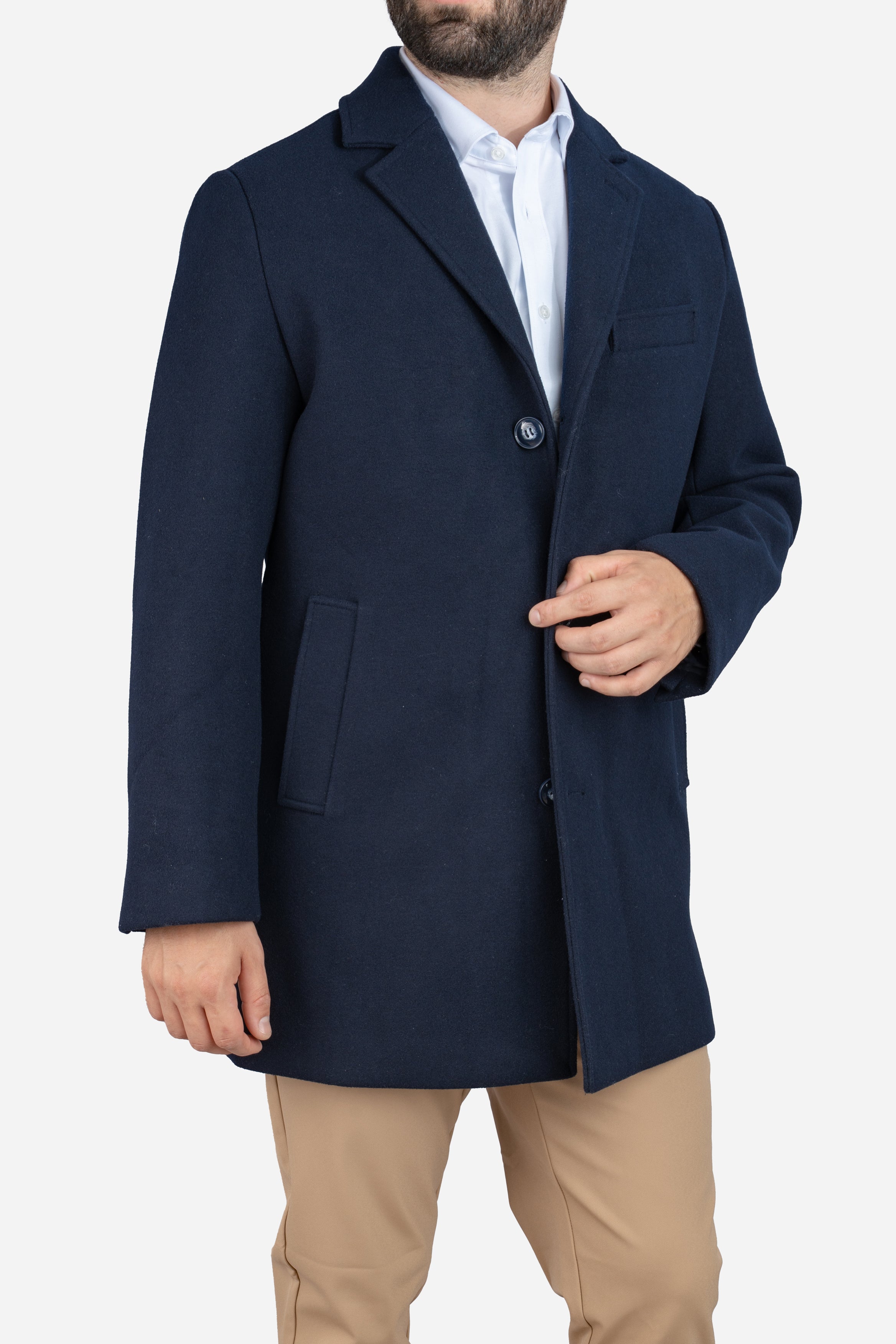 Wool Overcoat Navy