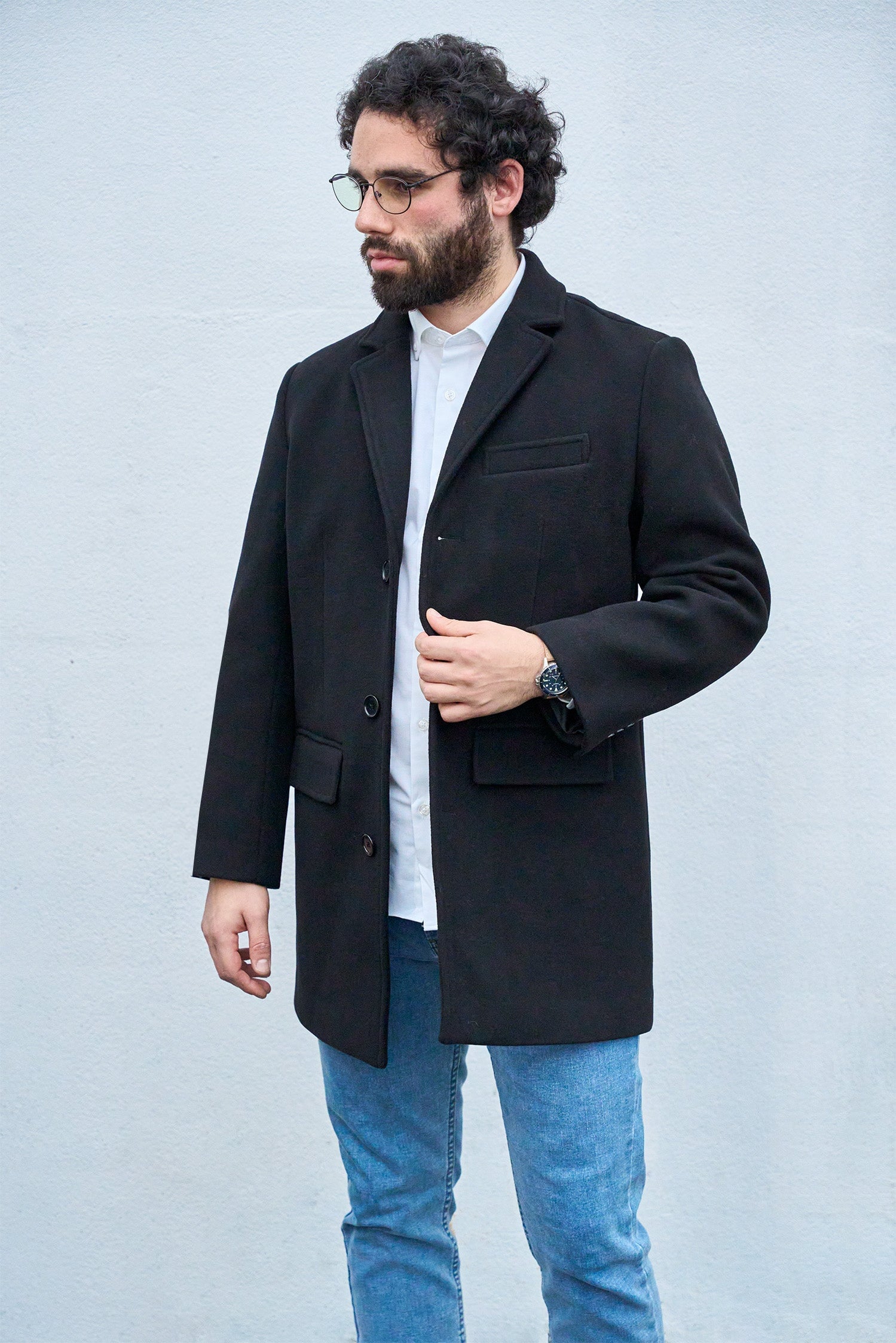 Wool Overcoat Black